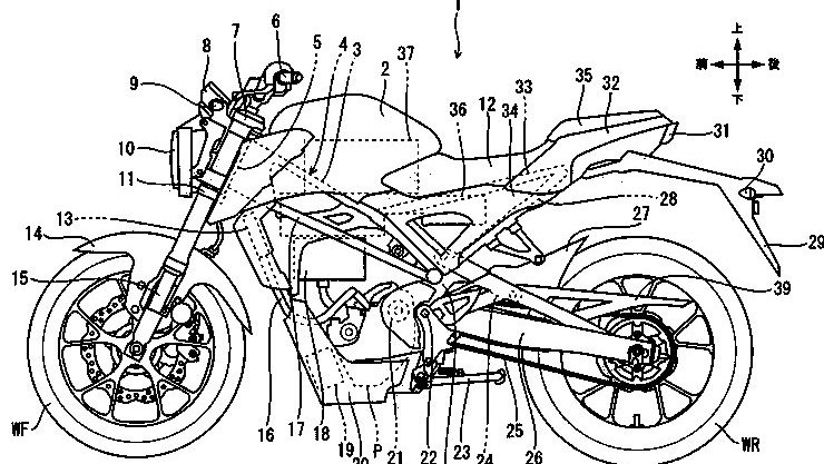 Honda CB125R electric motorcycle patents